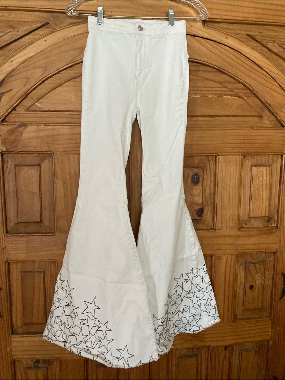 FP We The Free Stretch Cotton Bell Bottoms w/ Embroidery 25